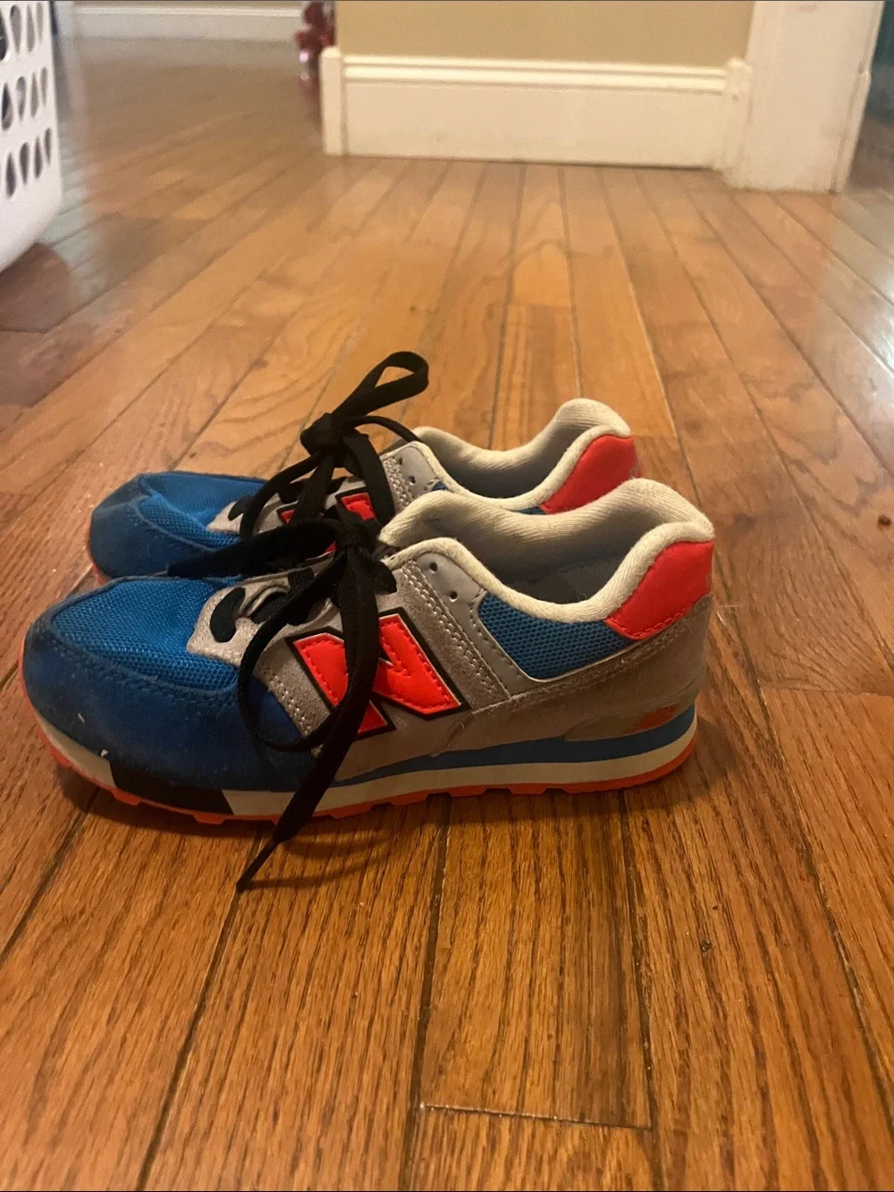 New Balance Kids Blue and Red/Gray Athletic Sneakers